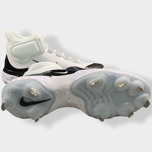 Nike Alpha Huarache Elite 4 Mid Mens Black Baseball Cleats FD2744-101 size 8 New - Picture 9 of 11